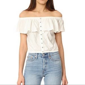 We The Free People Womens Love Letter Top Ivory White - Brand New with Tags